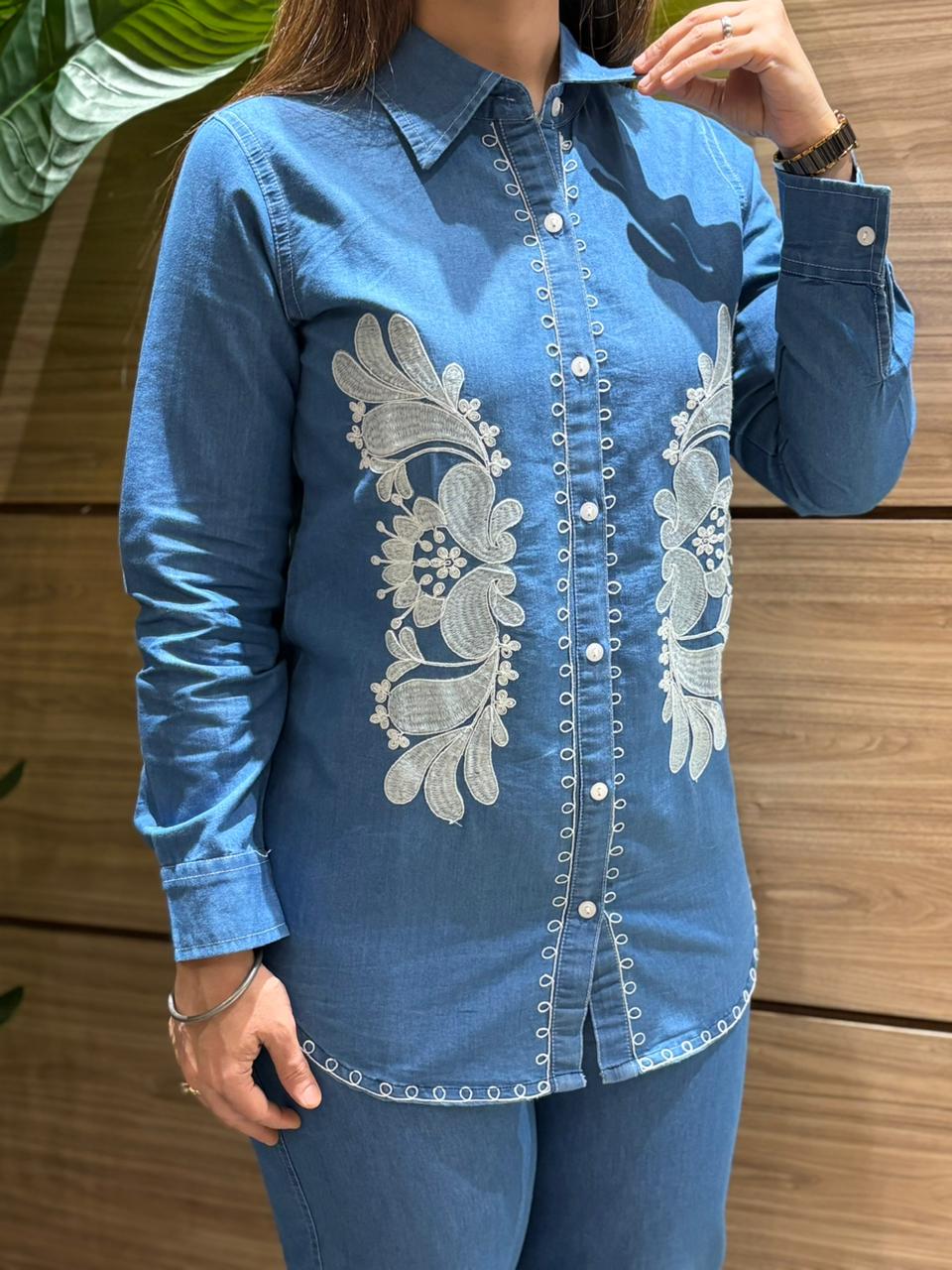 Everyday style with this chic denim cord set,