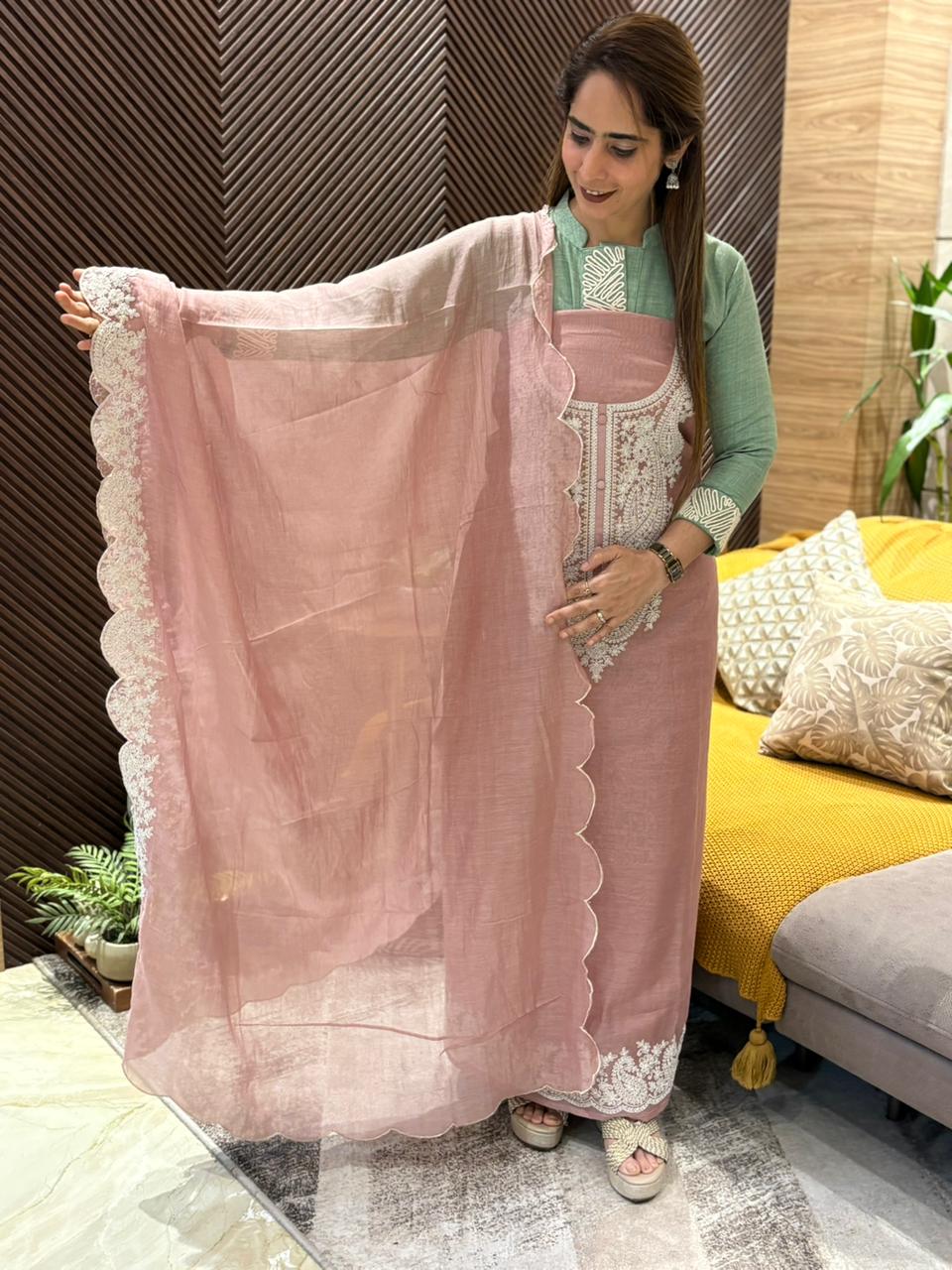 Elegance with this beautiful unstitched suit