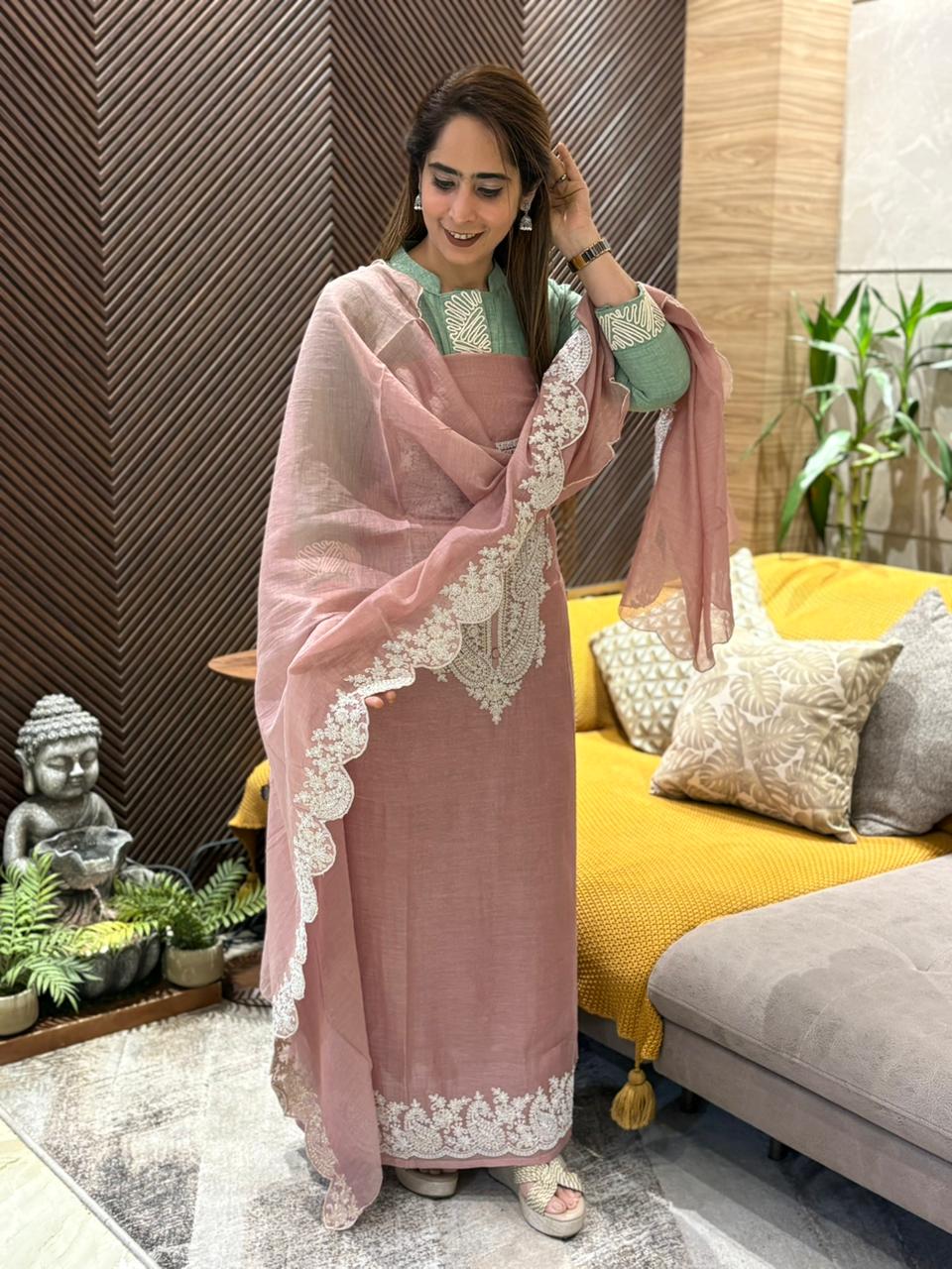 Elegance with this beautiful unstitched suit