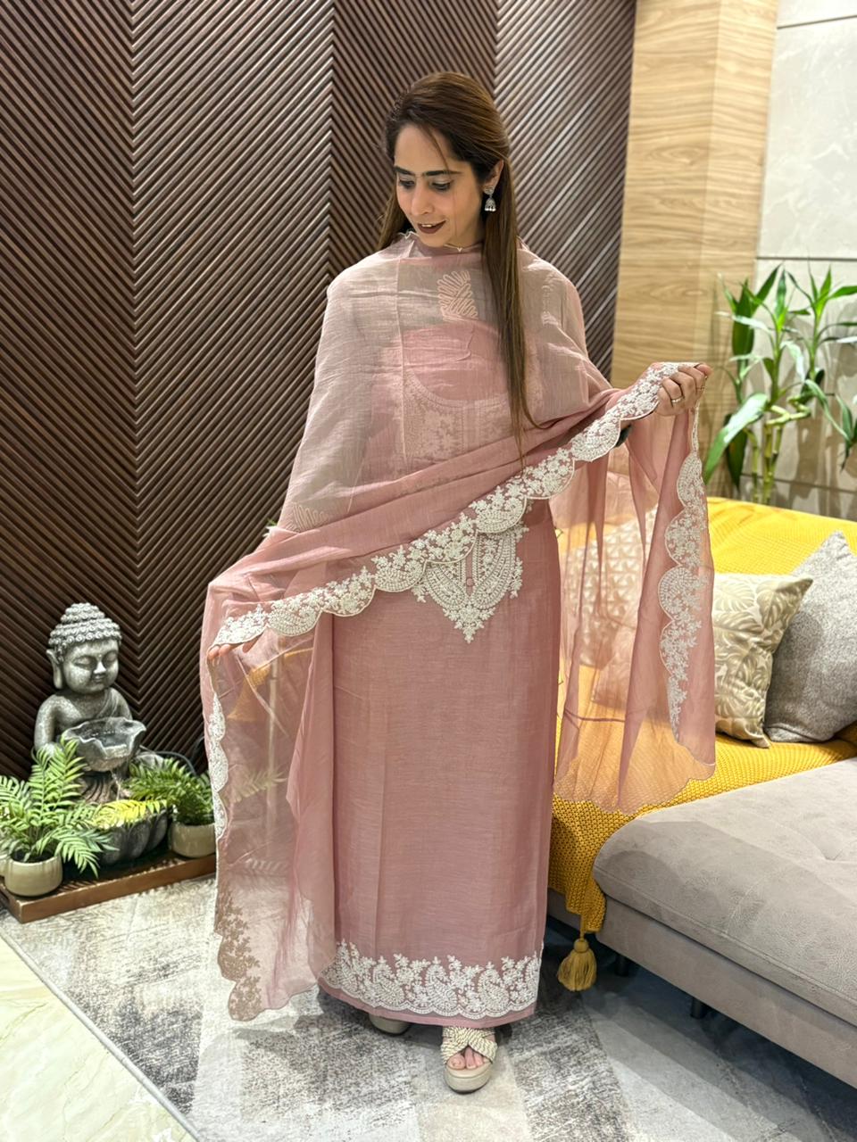 Elegance with this beautiful unstitched suit