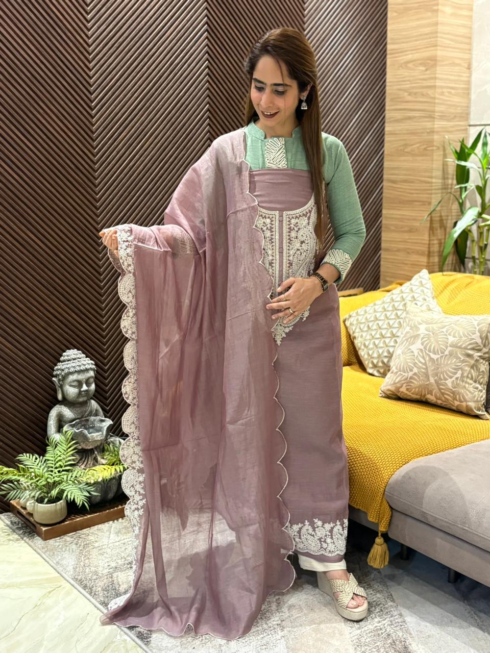 Elegance with this beautiful unstitched suit