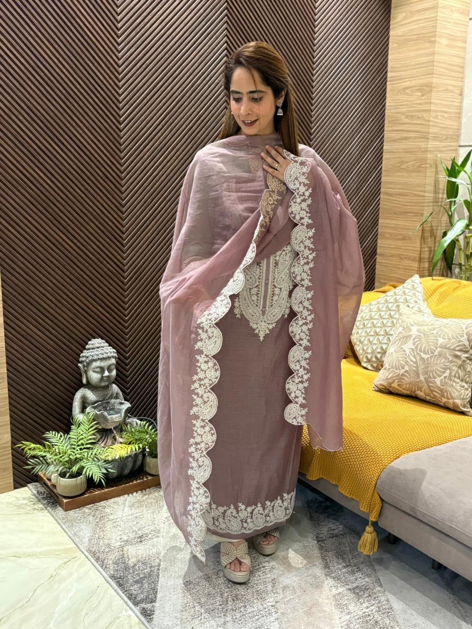 Elegance with this beautiful unstitched suit