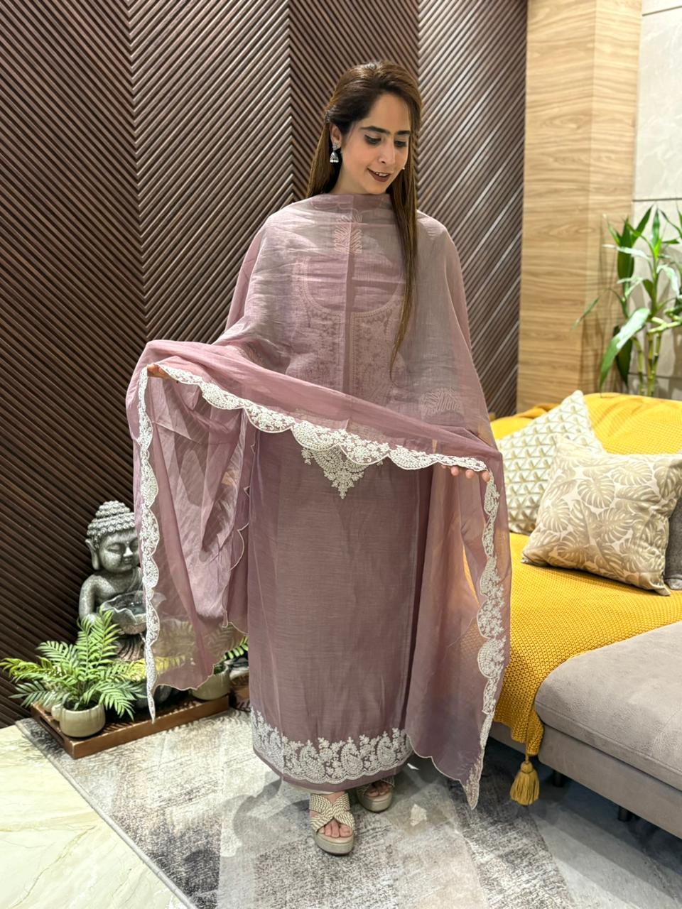 Elegance with this beautiful unstitched suit