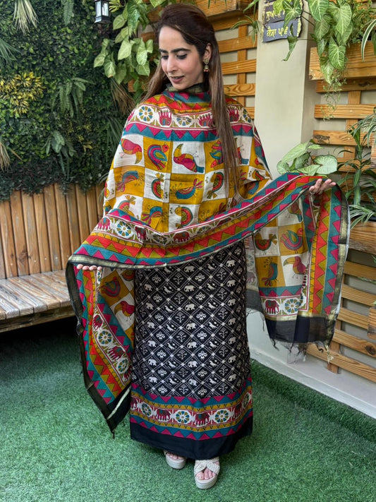 Stunning unstitched Pure Maheshwari suit