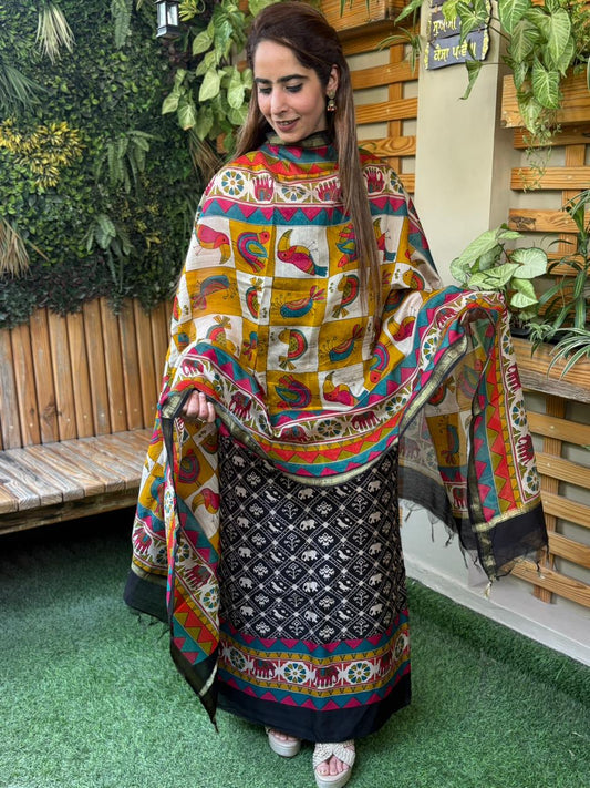 Stunning unstitched Pure Maheshwari suit