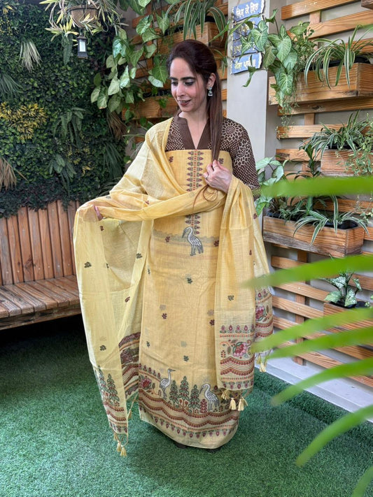 Experience timeless elegance with this unstitched suit set