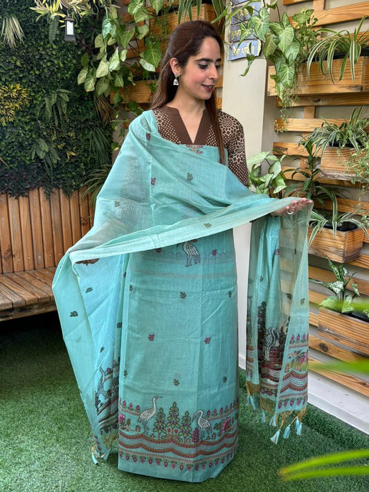 Experience timeless elegance with this unstitched suit set