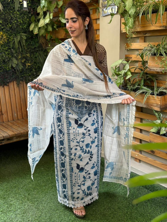 Refresh your wardrobe with our elegant unstitched suit set