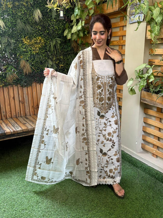 Refresh your wardrobe with our elegant unstitched suit set