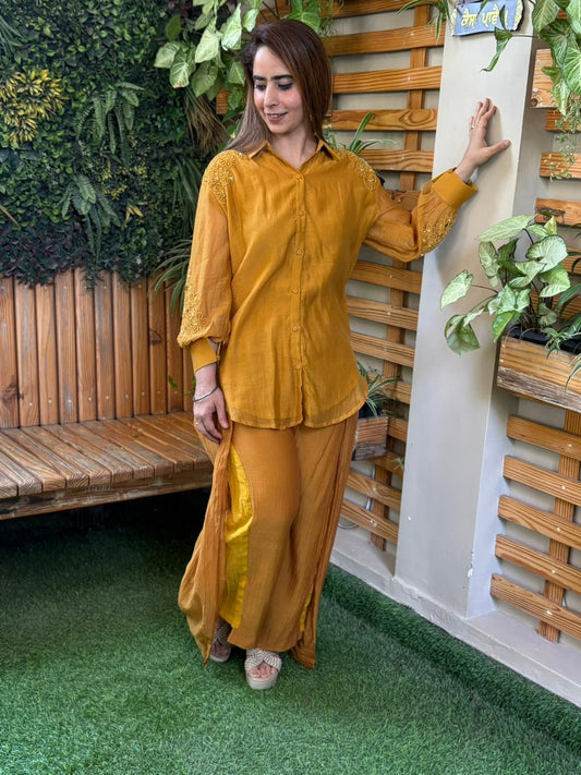 Elegance meets comfort in this mul cotton cord set,