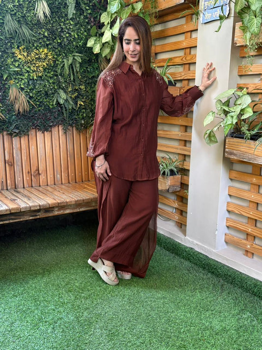 Elegance meets comfort in this mul cotton cord set