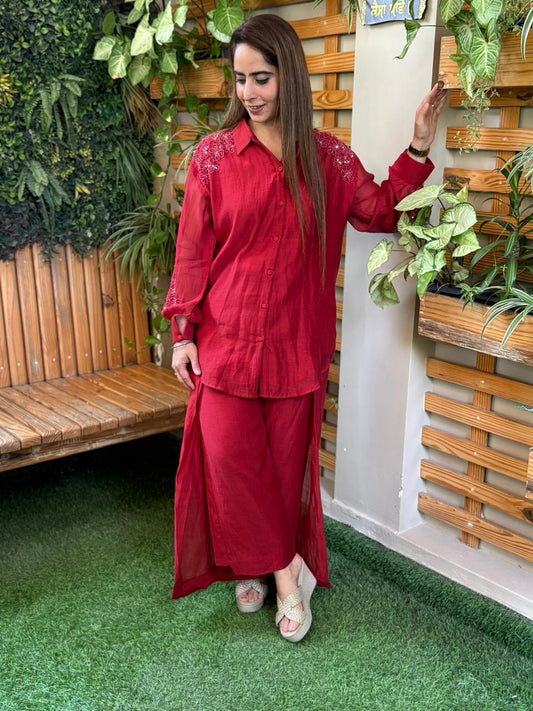 Elegance meets comfort in this mul cotton cord set