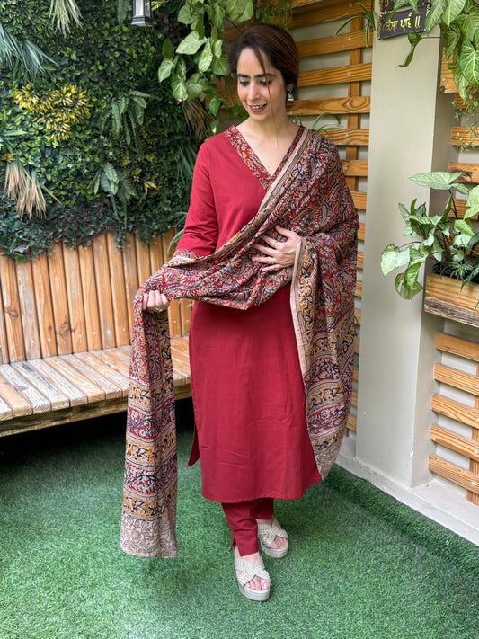 Beautiful Khadi cotton kurti set