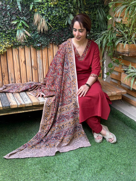 Beautiful Khadi cotton kurti set
