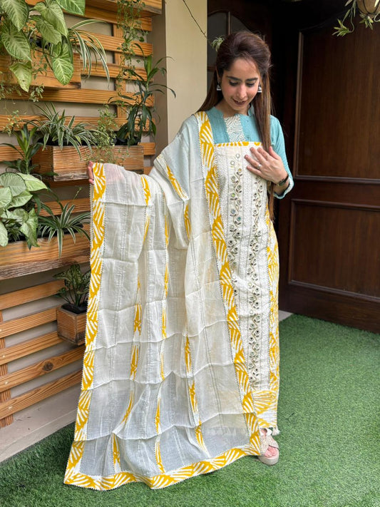 Beautiful unstitched cotton suit