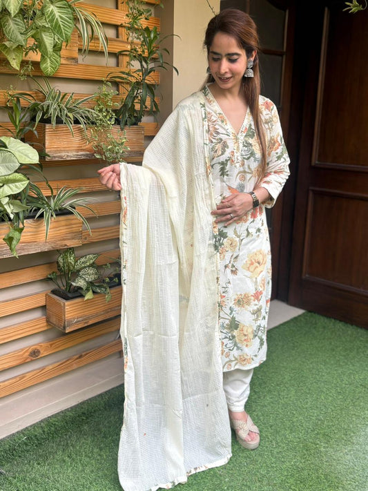 Cotton fabric kurti set