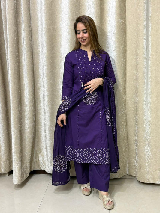 Beautiful cotton fabric kurti set