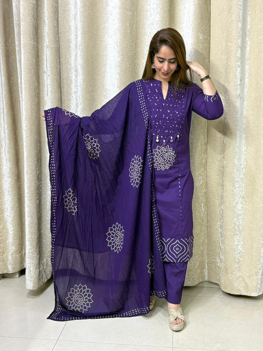 Beautiful cotton fabric kurti set