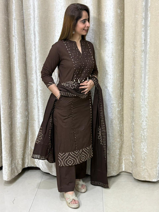 Beautiful cotton fabric kurti set