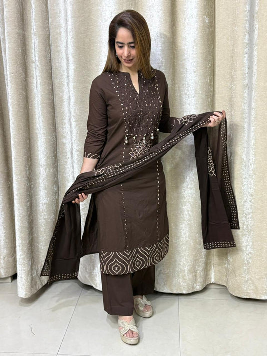 Beautiful cotton fabric kurti set