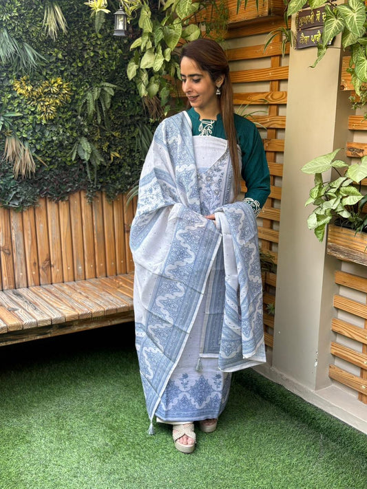 Beautiful mull cotton fabric unstitched suit