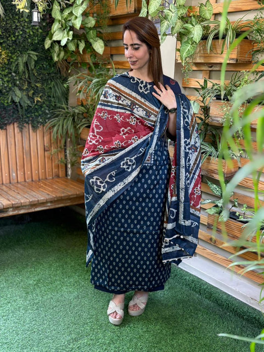 Beautiful unstitched cotton fabric suit