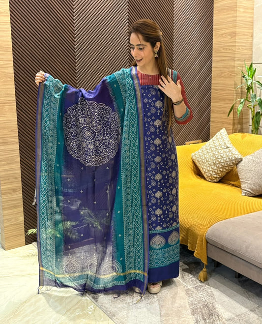Pure Maheshwari unstitched suit