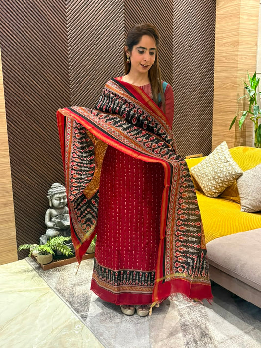Pure Maheshwari unstitched suit
