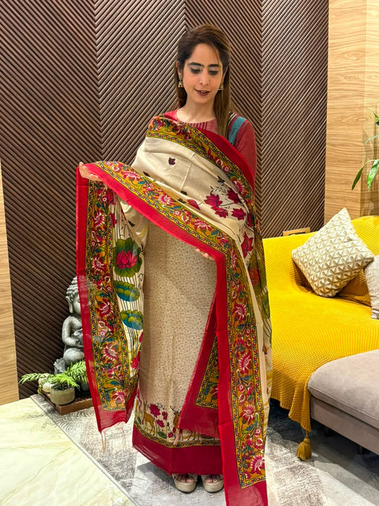 Pure Maheshwari unstitched suit