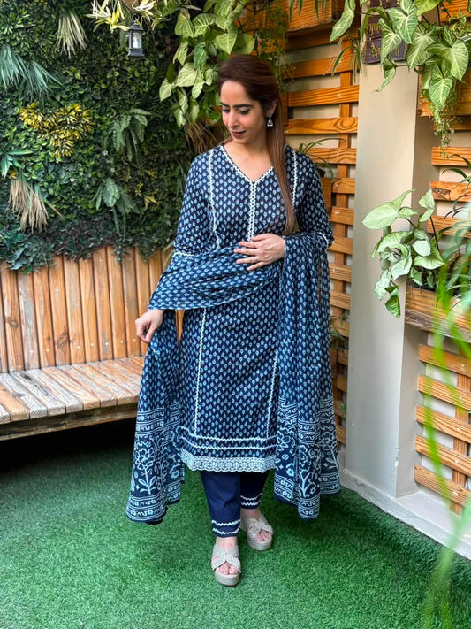 Beautifully designed cotton kurti set
