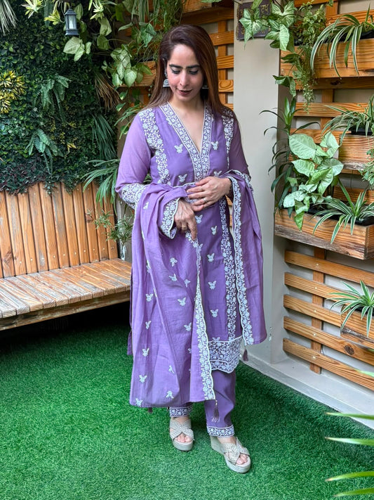 Beautiful muslin cotton kurti set