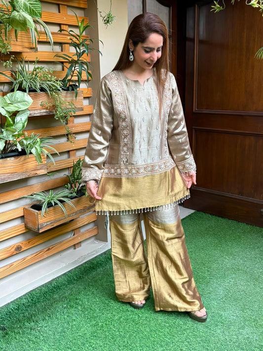 Luxurious tissue silk stunning ensemble