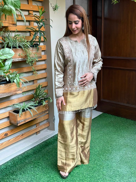 Luxurious tissue silk stunning ensemble
