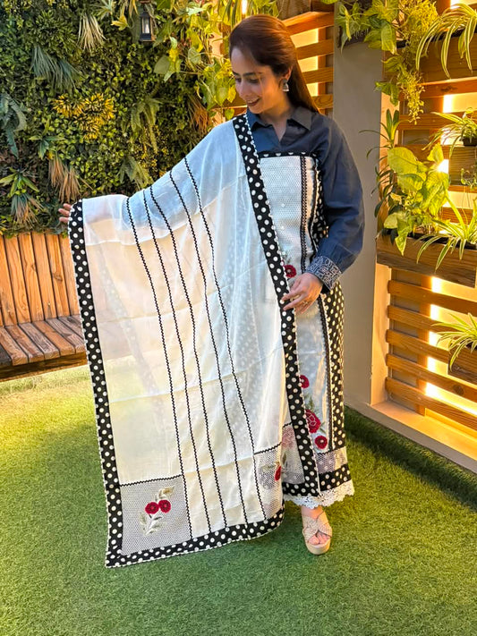 Soft cotton elegant unstitched suit set