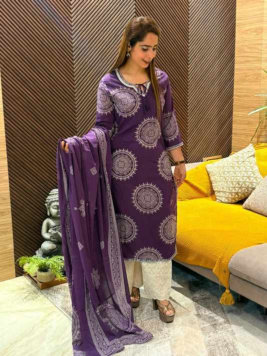 beautiful cotton kurti set