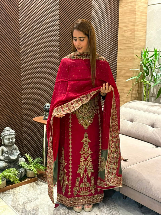 Pure organza silk fabric suit