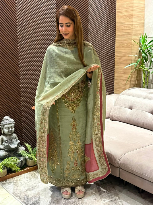 Pure organza silk fabric suit