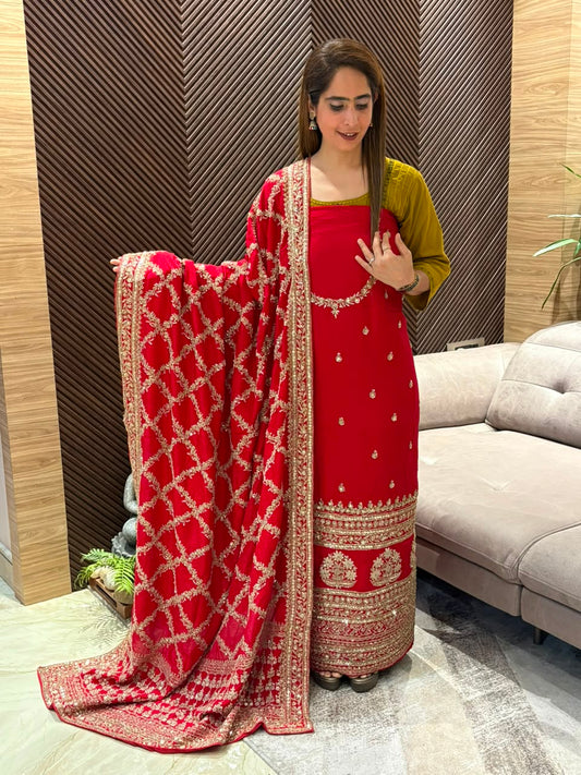 Exquisite unstitched bridal suit