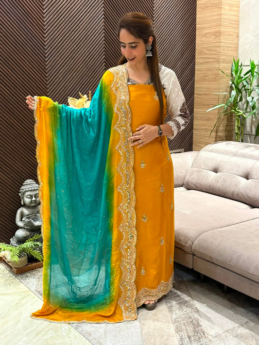 Luxurious Uppada Silk this unstitched suit