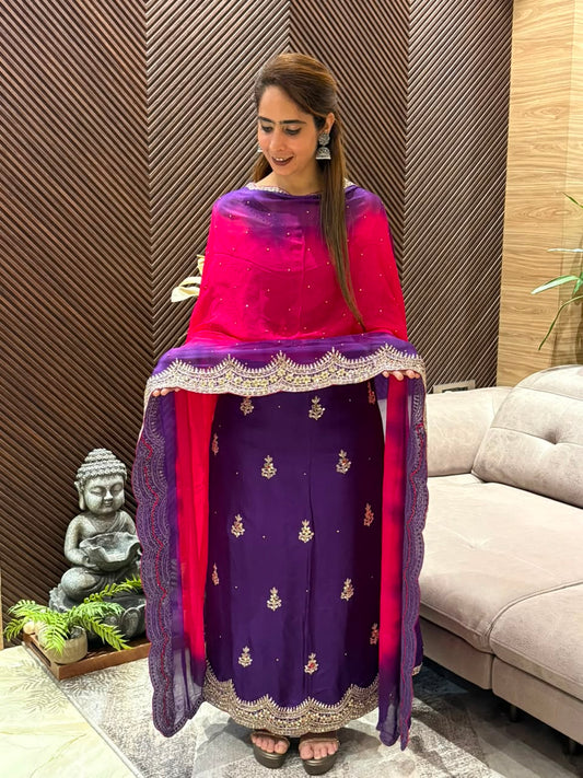 Luxurious Uppada Silk this unstitched suit