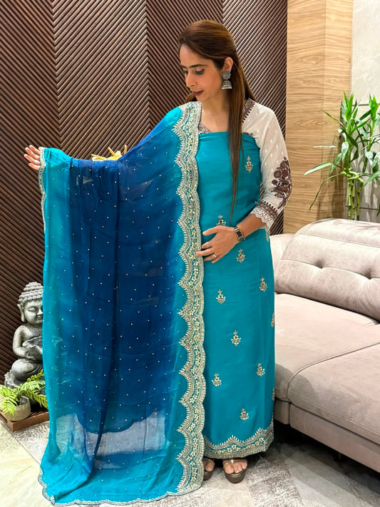 Luxurious Uppada Silk this unstitched suit