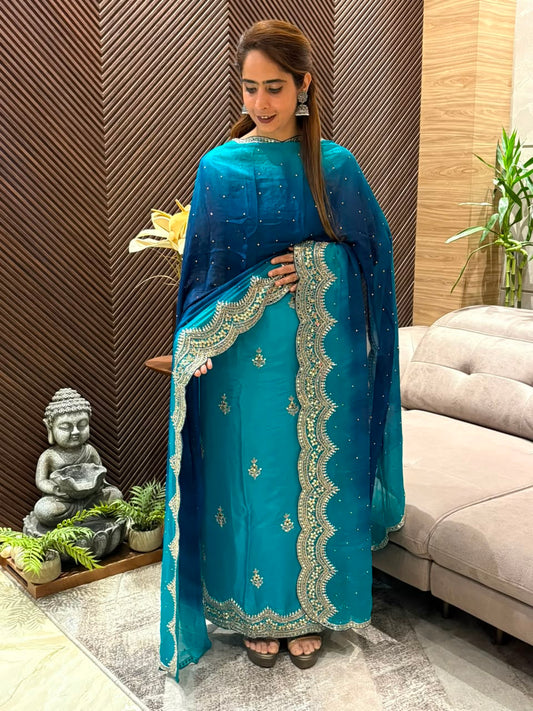 Luxurious Uppada Silk this unstitched suit