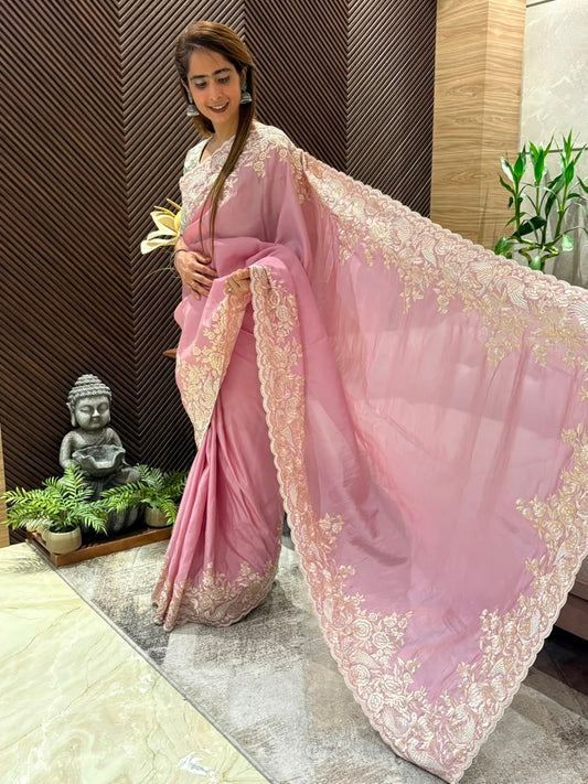Soft organza saree