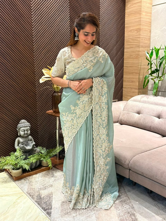 Soft organza saree