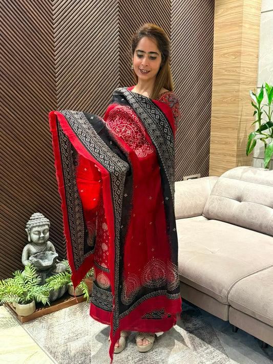 Premium pure Maheshwari unstitched suit