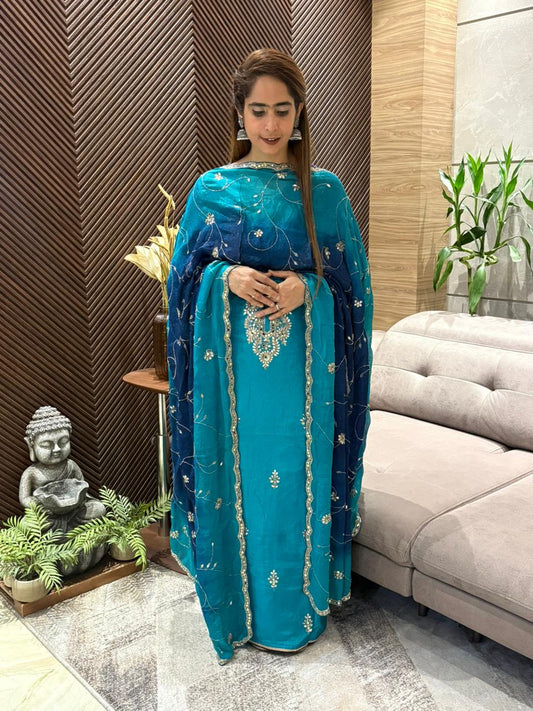 Uppada silk elegant unstitched suit