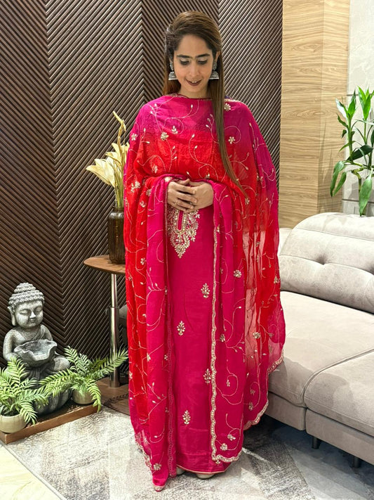 Uppada silk elegant unstitched suit