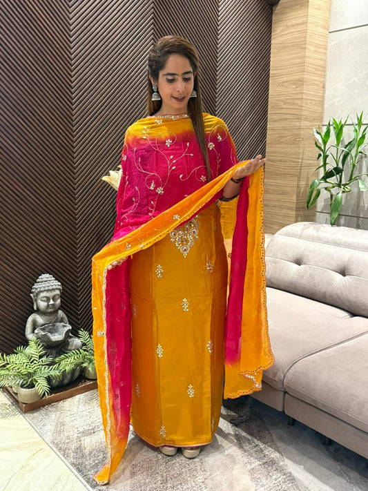 Uppada silk elegant unstitched suit