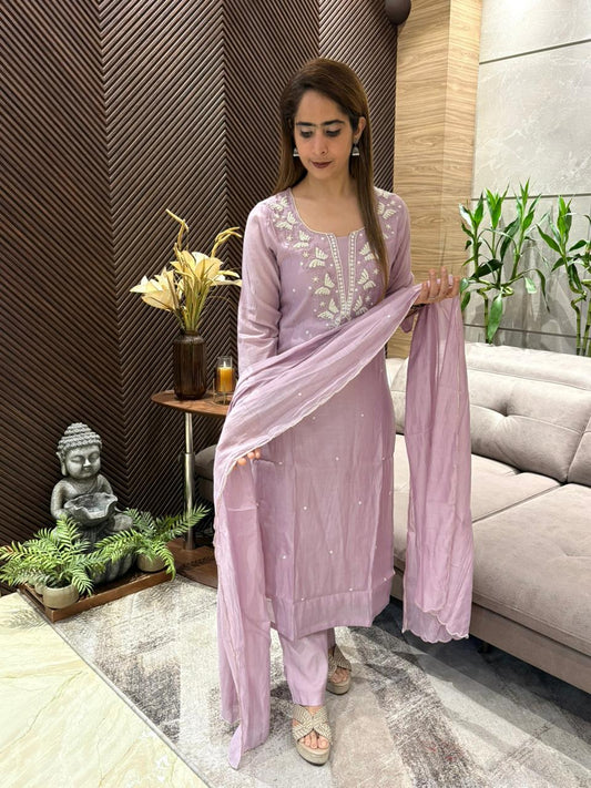 Elegant muslin cotton kurti set