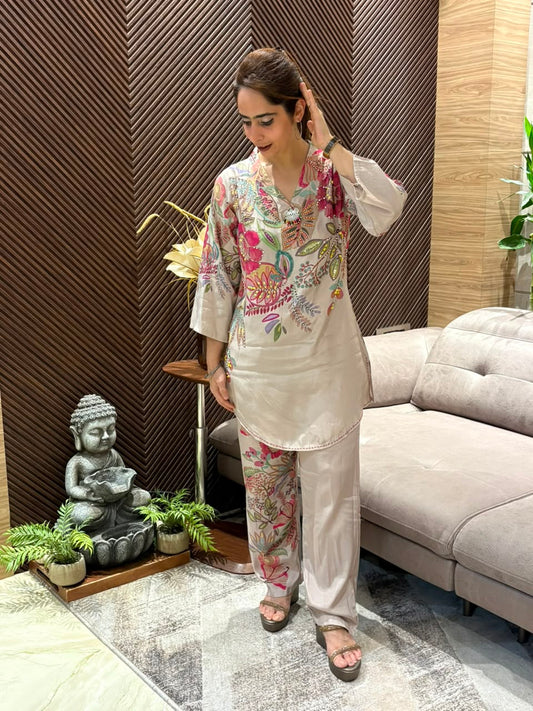 Elegant muslin cord set